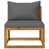 1 Loungeset Met Kussens Massief Acaciahout