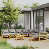 1 Loungeset Met Kussens Massief Acaciahout