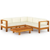 6-Delige Loungeset Met Witte Kussens Acaciahout