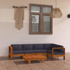 6-Delige Loungeset Met Witte Kussens Acaciahout