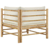 2-Delige Loungeset Met Kussens Bamboe Wit