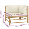 4-Delige Loungeset Met Witte Kussens Bamboe