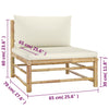 4-Delige Loungeset Met Witte Kussens Bamboe