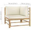 10-Delige Loungeset Met Witte Kussens Bamboe