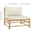 10-Delige Loungeset Met Witte Kussens Bamboe