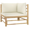 10-Delige Loungeset Met Witte Kussens Bamboe