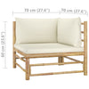 1 Loungeset Met Witte Kussens Bamboe