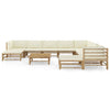 1 Loungeset Met Witte Kussens Bamboe