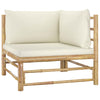 1 Loungeset Met Witte Kussens Bamboe