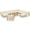 12-Delige Loungeset Met Witte Kussens Bamboe