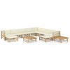 12-Delige Loungeset Met Witte Kussens Bamboe