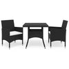 3-Delige Tuinset Poly Rattan En Glas
