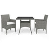 3-Delige Tuinset Poly Rattan En Glas