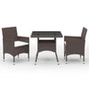 3-Delige Tuinset Poly Rattan En Glas