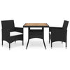 3-Delige Tuinset Poly Rattan En Glas