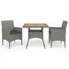 3-Delige Tuinset Poly Rattan En Glas
