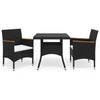 3-Delige Tuinset Poly Rattan En Acaciahout