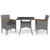 3-Delige Tuinset Poly Rattan En Acaciahout