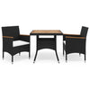 3-Delige Tuinset Poly Rattan En Acaciahout
