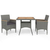3-Delige Tuinset Poly Rattan En Acaciahout