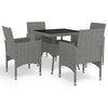 3-Delige Tuinset Poly Rattan En Glas