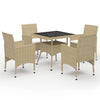 3-Delige Tuinset Poly Rattan En Glas