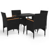 3-Delige Tuinset Poly Rattan En Acaciahout