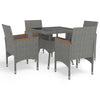 3-Delige Tuinset Poly Rattan En Acaciahout