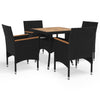 3-Delige Tuinset Poly Rattan En Acaciahout