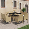 3-Delige Tuinset Poly Rattan En Glas