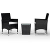 3-Delige Bistroset Poly Rattan En Gehard Glas