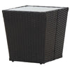 3-Delige Bistroset Poly Rattan En Gehard Glas