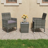 3-Delige Bistroset Poly Rattan En Gehard Glas