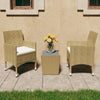 3-Delige Bistroset Poly Rattan En Gehard Glas