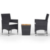 3-Delige Bistroset Poly Rattan En Acaciahout