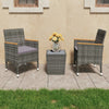 3-Delige Bistroset Poly Rattan En Gehard Glas