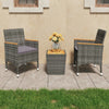 3-Delige Bistroset Poly Rattan En Acaciahout