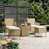 5-Delige Bistroset Poly Rattan En Gehard Glas