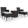 5-Delige Bistroset Poly Rattan En Massief Acaciahout