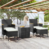 5-Delige Bistroset Poly Rattan En Gehard Glas