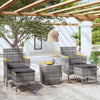 5-Delige Bistroset Poly Rattan En Gehard Glas