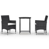 3-Delige Bistroset Poly Rattan En Gehard Glas