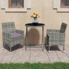 3-Delige Bistroset Poly Rattan En Gehard Glas