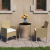 3-Delige Bistroset Poly Rattan En Gehard Glas