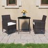 3-Delige Bistroset Poly Rattan En Gehard Glas
