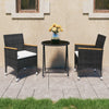 3-Delige Bistroset Poly Rattan En Gehard Glas
