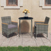 3-Delige Bistroset Poly Rattan En Gehard Glas