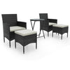 5-Delige Bistroset Poly Rattan En Gehard Glas