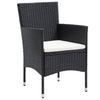 5-Delige Bistroset Poly Rattan En Gehard Glas