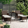 5-Delige Bistroset Poly Rattan En Gehard Glas